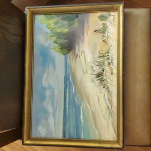 Framed Beach Painting